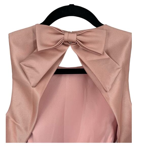 Alfred Sung dress D824 Jewel neck bowed open back trumpet size 6 - Picture 6 of 10